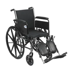 Drive Medical Cruiser III Light Weight Wheelchair with Flip Back Removable Arms, Full Arms, Elevating Leg Rests, 20 Seat