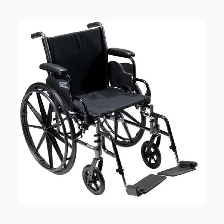 Drive Medical Cruiser III Lightweight Wheelchair Dual Axle Desk Length Arm Flip Back, Padded, Removable Arm Style Mag Wheel Black 20 Inch Seat Width 350 lbs. Weight Capacity – K320ADDA-ELR