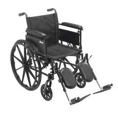 Drive Medical Cruiser X4 Lightweight Dual Axle Wheelchair with Adjustable Detachable Arms, Full Arms, Elevating Leg Rests, 20 Seat