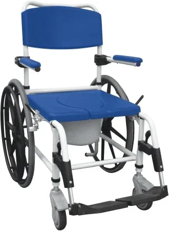 Drive Medical Drive Commode / Shower Chair drive Padded Fixed Arm Aluminum Frame Padded Back 19-1/2 to 21-1/2 Inch Height – NRS185006