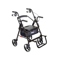 Drive Medical Duet Dual Function Transport Wheelchair Rollator Rolling Walker, Black - Image 2