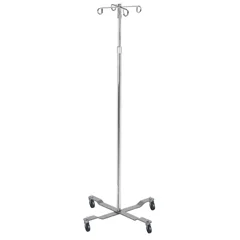 Drive Medical Economy Removable Top I. V. Pole, 2 Hook Top, Chrome