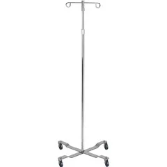 Drive Medical Economy Removable Top I. V. Pole, 2 Hook Top, Silver Vein - Image 2