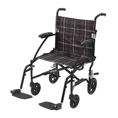 Drive Medical Fly Lite Ultra Lightweight Transport Wheelchair, Black