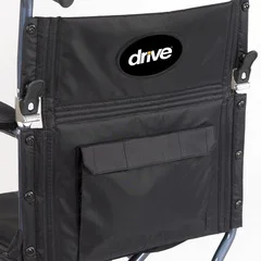 Drive Medical Flyweight Lightweight Transport Wheelchair with Removable Wheels, Red - Image 4