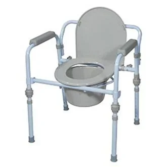 Drive Medical Folding Bedside Commode with Bucket and Splash Guard