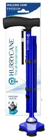 Drive Medical HurryCane Freedom Edition Folding Cane Aluminum 30-1/2 to 37-1/2 Inch Height Blue – HCANE-BL-C2