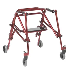 Drive Medical Nimbo 2G Lightweight Posterior Walker with Seat, Medium, Castle Red