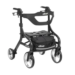 Drive Medical Nitro Sprint Rollator Rolling Walker, Hemi Height, Black