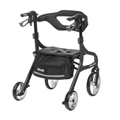 Drive Medical Nitro Sprint Rollator Rolling Walker, Hemi Height, Black - Image 3