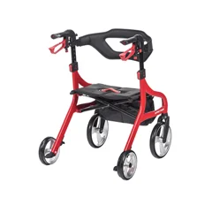 Drive Medical Nitro Sprint Rollator Rolling Walker, Hemi Height, Red - Image 3