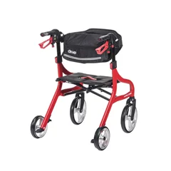 Drive Medical Nitro Sprint Rollator Rolling Walker, Hemi Height, Red - Image 4