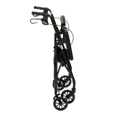 Drive Medical Rollator Rolling Walker with 6 Wheels, Fold Up Removable Back Support and Padded Seat, Black - Image 3