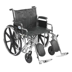 Drive Medical Sentra EC Heavy Duty Wheelchair, Detachable Desk Arms, Elevating Leg Rests, 22 Seat