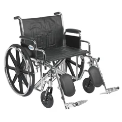 Drive Medical Sentra EC Heavy Duty Wheelchair, Detachable Desk Arms, Elevating Leg Rests, 24Seat