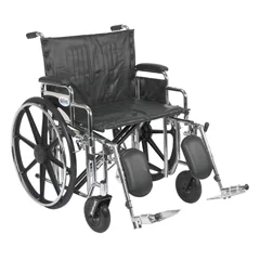 Drive Medical Sentra Extra Heavy Duty Wheelchair, Detachable Desk Arms, Elevating Leg Rests, 24Seat