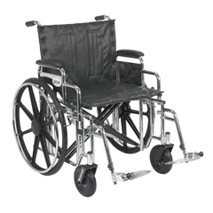 Drive Medical Sentra Extra Heavy Duty Wheelchair, Detachable Desk Arms, Swing away Footrests, 22 Seat