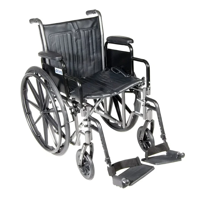 Drive Medical Silver Sport 2 Folding Wheelchair – Swing Away or Elevating Leg Rests