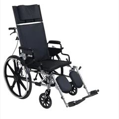 Drive Medical Viper Plus GT Full Reclining Wheelchair, Detachable Desk Arms, 20 Seat