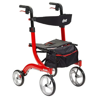Drive, Nitro Euro Style Rollator Rolling Walker, Red – 43-3014