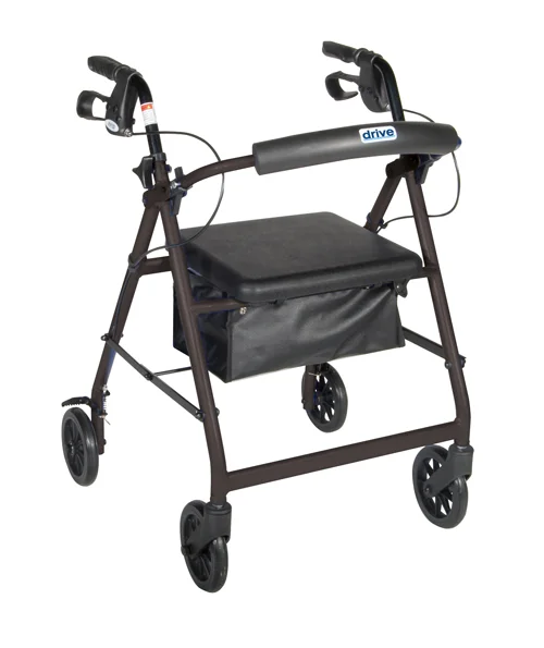 Drive Rollator with Fold Up and Removable Back Support and Padded Seat, Black