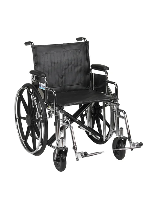 Drive Sentra Extra Heavy Duty Wheelchair, Detachable Desk Arms, Footrest, 20″