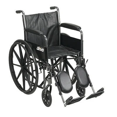 Drive, Silver Sport 2 Wheelchair, Detachable Full Arms, Elevating Leg Rests, 16″ Seat – 43-3101