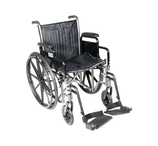 Drive Silver Sport 2 Wheelchair with Desk Arms and Footrest, 16″