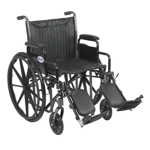 Drive Silver Sport 2 Wheelchair with Desk Arms and Leg rest, 20″