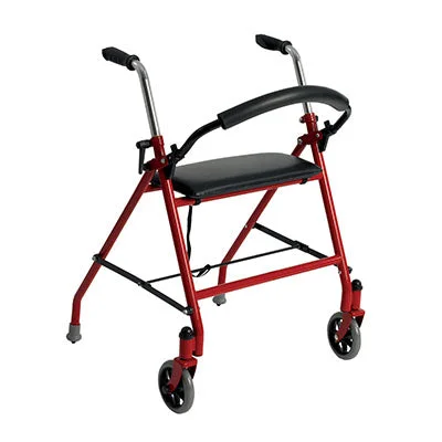 Drive, Two Wheeled Walker with Seat, Red – 68-0089