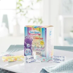 Dukal Adhesive Strip Stat Strip® 3/4 x 3 Plastic Rectangle Kid Design (Care Bears) Sterile, 1200/CS - Image 2