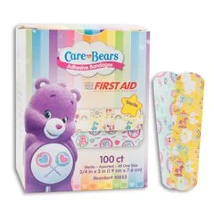 Dukal Adhesive Strip Stat Strip® 3/4 x 3 Plastic Rectangle Kid Design (Care Bears) Sterile, 1200/CS