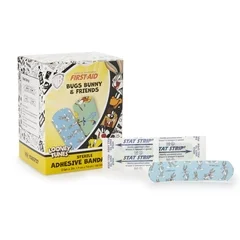Dukal Adhesive Strip Stat Strip® .75 x 3 Plastic Rectangle Kid Design (Looney Tunes / Bugs and Daffy) Sterile, 1200/CS