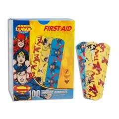 Dukal Adhesive Strip Stat Strip® .75 x 3 Plastic Rectangle Kid Design (Superman / Wonder Woman) Sterile, 1200/CS