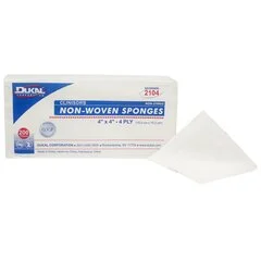 Dukal Nonwoven Sponge Clinisorb Polyester / Rayon 4-ply 4 x 4″ Square NonSterile, 2000 EA/CS