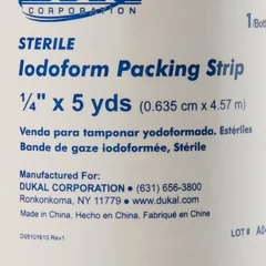 Dukal Wound Packing Strip Antiseptic Gauze Iodoform Small 1/4″ x 5 Yard Sterile, 1/EA - Image 2