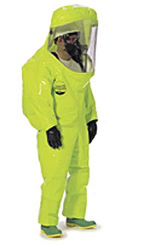 DuPont Tychem TK Level A Suit, Front Entry, Viton Gloves, Medium