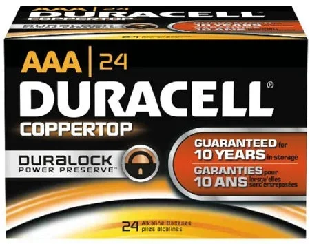 Duracell Duracell Coppertop Alkaline Battery AAA Cell 1.5V Disposable 24 Pack – N2400BKD