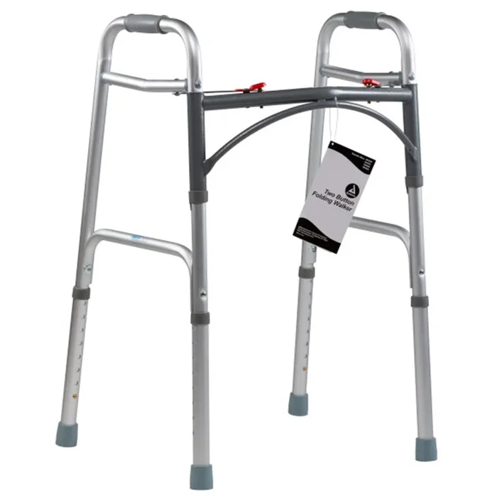Dynarex Adult Two Button Folding Walker (32″ – 39″)