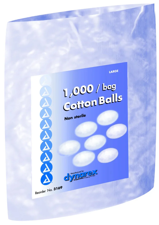 Dynarex Cotton Ball, Non-Sterile, Large, 2000/cs