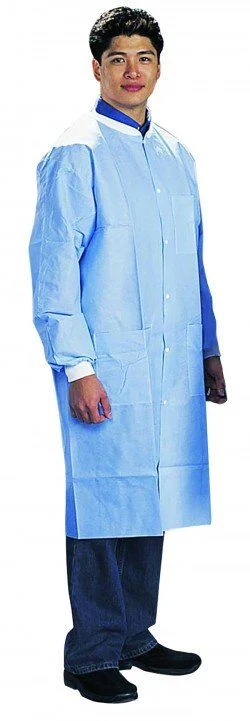Dynarex Disposable Lab Coat with Three Pockets, Teal, Large, 30/cs