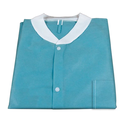 Dynarex Disposable Lab Coat with Three Pockets, Teal, X-Large, 30/cs