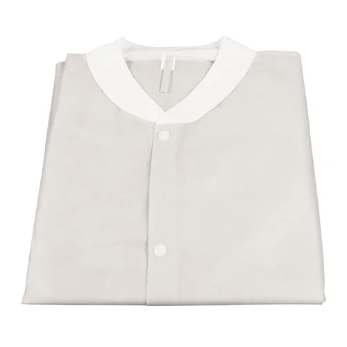 Dynarex Disposable Lab Coat without Pockets, White, Small, 30/cs
