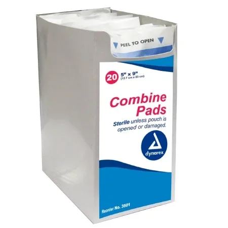 Dynarex Dynarex Abdominal Pad Nonwoven / Fluff 5 X 9 Inch Rectangle Sterile – 3501
