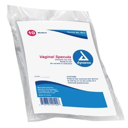 Dynarex Dynarex Vaginal Speculum dynarex NonSterile Polystyrene Medium Double Blade Duckbill Disposable Without Light Source Capability – 4912