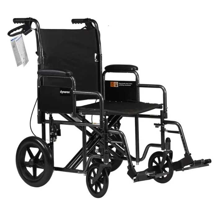 Dynarex DynaRide Folding Bariatric Transport Plus Wheelchair – 22” x 18” Seat
