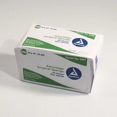 Dynarex Gauze Sponge Advantage Cotton 12-Ply 4 x 4″ Square NonSterile, 10 EA/CS