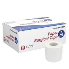 Dynarex Medical Tape Porous Paper 2″ x 10 Yard White NonSterile, 72 EA/CS