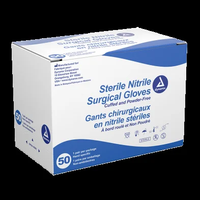 Dynarex Nitrile Sterile Surgical Gloves, Pairs 200/Case