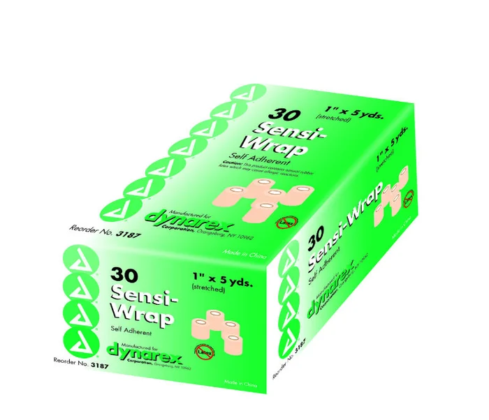 Dynarex Sensi Wrap Self Adherent Bandage, Latex-Free, 1″ x 5 yds, Tan, 30/Cs